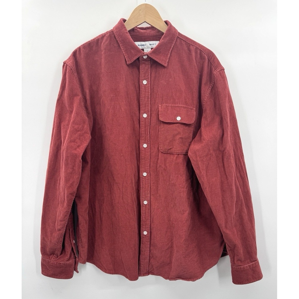 Old Navy Mens XL Corduroy Shirt Button Down Long Sleeve Fisherman Classic Preppy